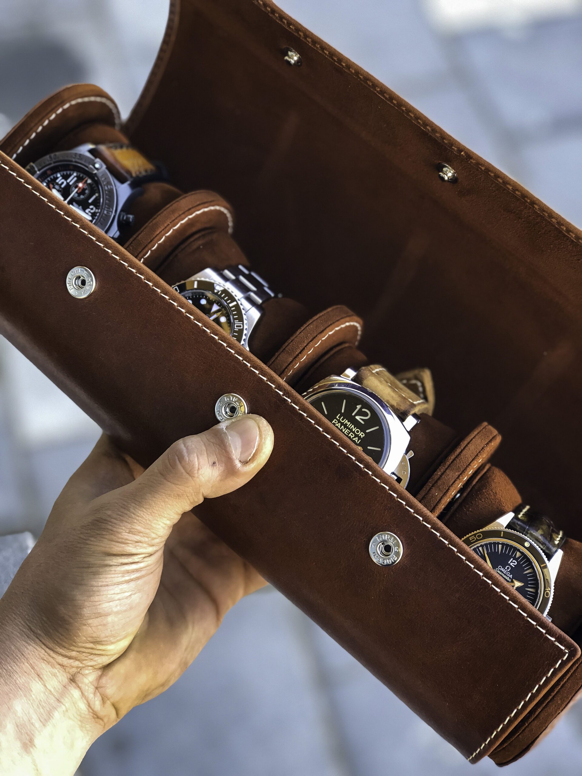 Galata Montano Brown Watch Roll for Four Watches Galata Montano Brown Watch Roll for Four Watches