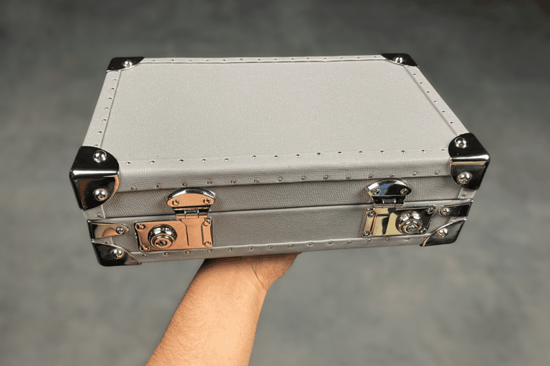 Petra Saffiano Light Grey Watch Case for 8 Watches