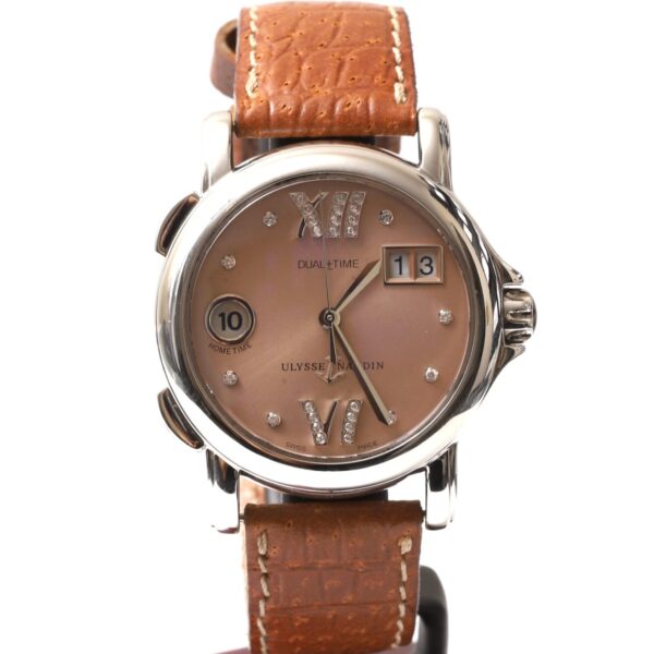 Ulysse Nardin Dual Time Pink Dial Diamonds San Marco Automatic