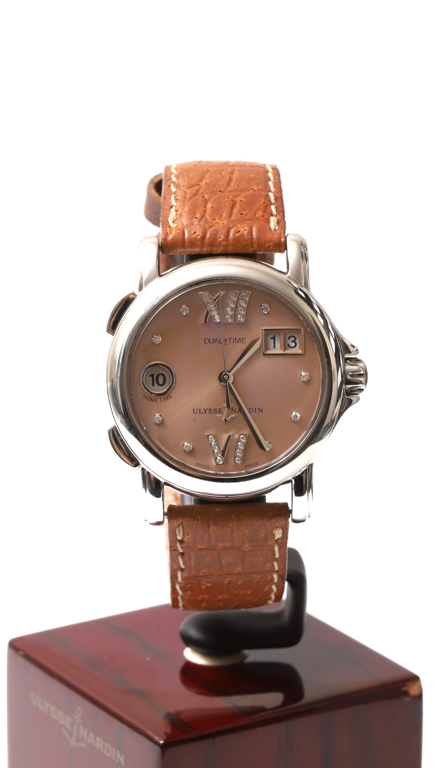 Ulysse Nardin Dual Time Pink Dial Diamonds San Marco Automatic Ulysse Nardin Dual Time Pink Dial Diamonds San Marco Automatic