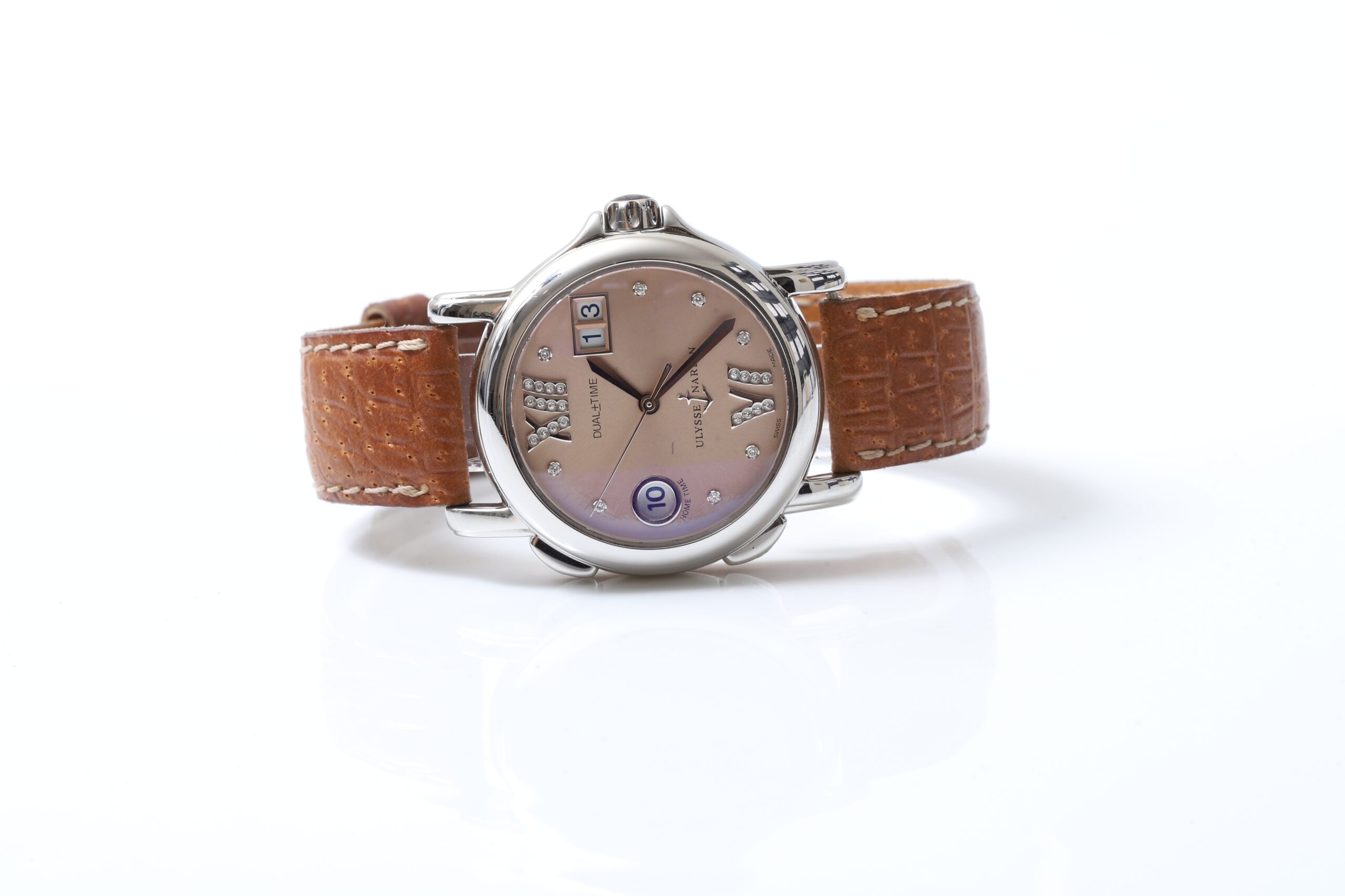 Ulysse Nardin Dual Time Pink Dial Diamonds San Marco Automatic Ulysse Nardin Dual Time Pink Dial Diamonds San Marco Automatic