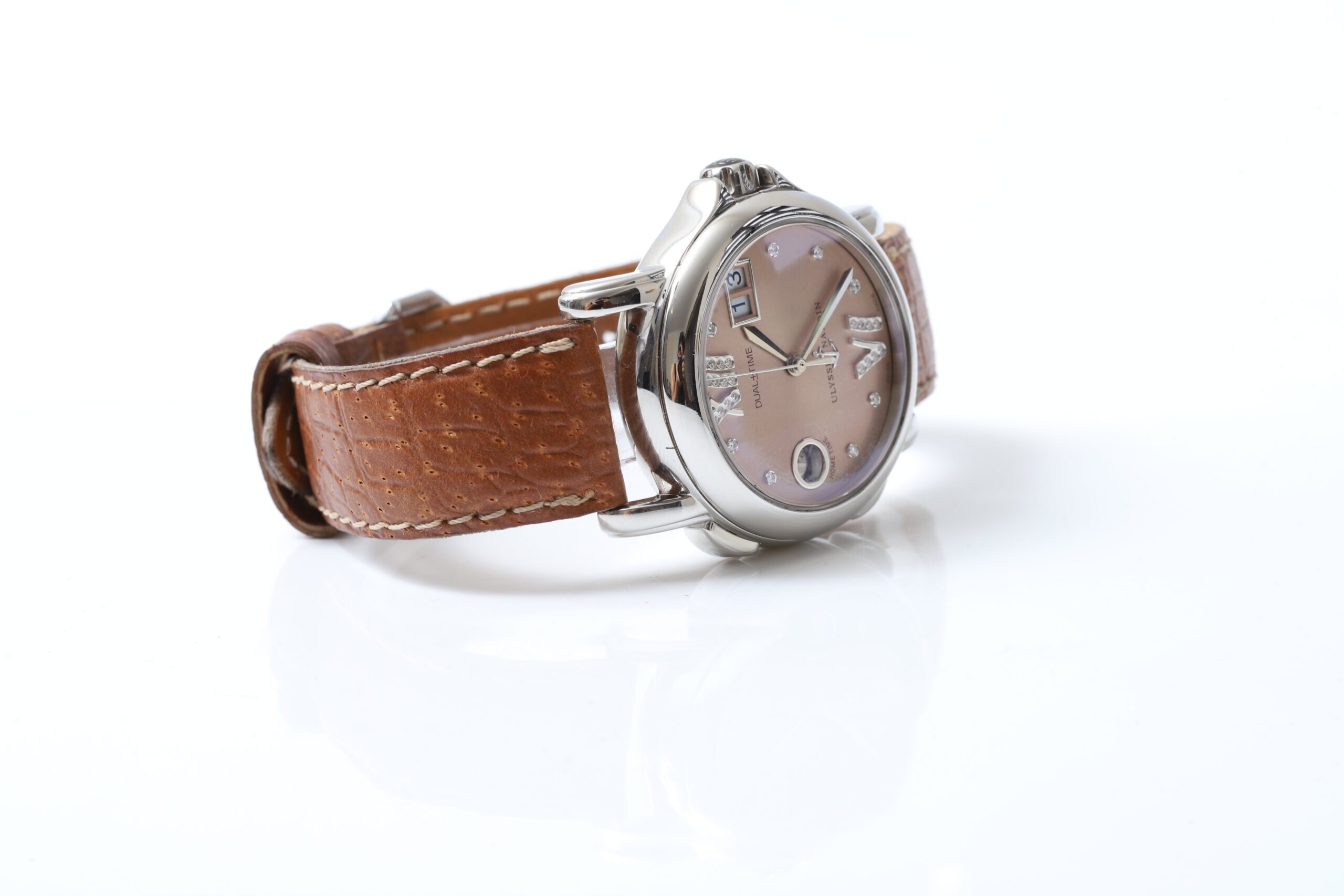 Ulysse Nardin Dual Time Pink Dial Diamonds San Marco Automatic Ulysse Nardin Dual Time Pink Dial Diamonds San Marco Automatic