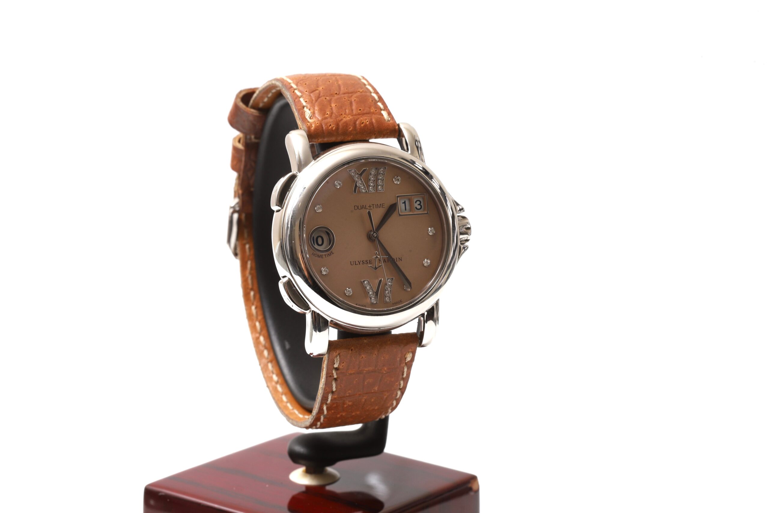 Ulysse Nardin Dual Time Pink Dial Diamonds San Marco Automatic Ulysse Nardin Dual Time Pink Dial Diamonds San Marco Automatic