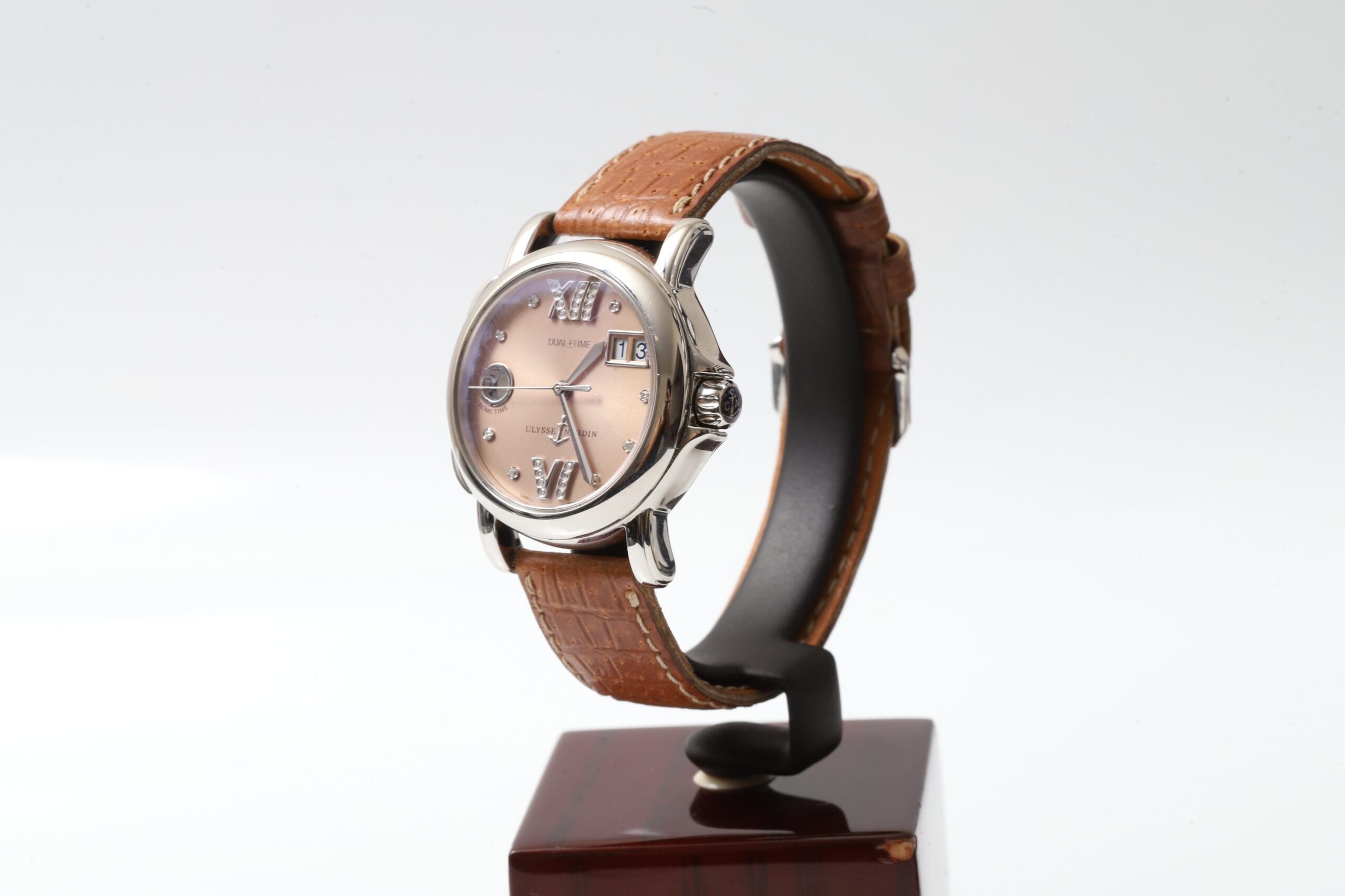 Ulysse Nardin Dual Time Pink Dial Diamonds San Marco Automatic Ulysse Nardin Dual Time Pink Dial Diamonds San Marco Automatic