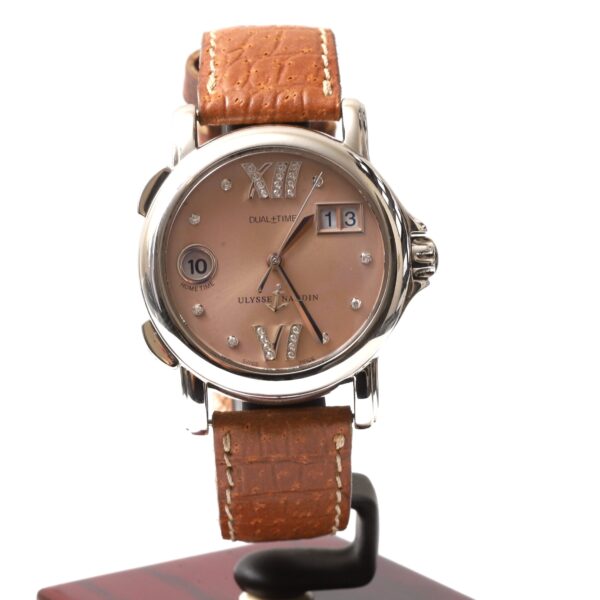 Ulysse Nardin Dual Time Pink Dial Diamonds San Marco Automatic