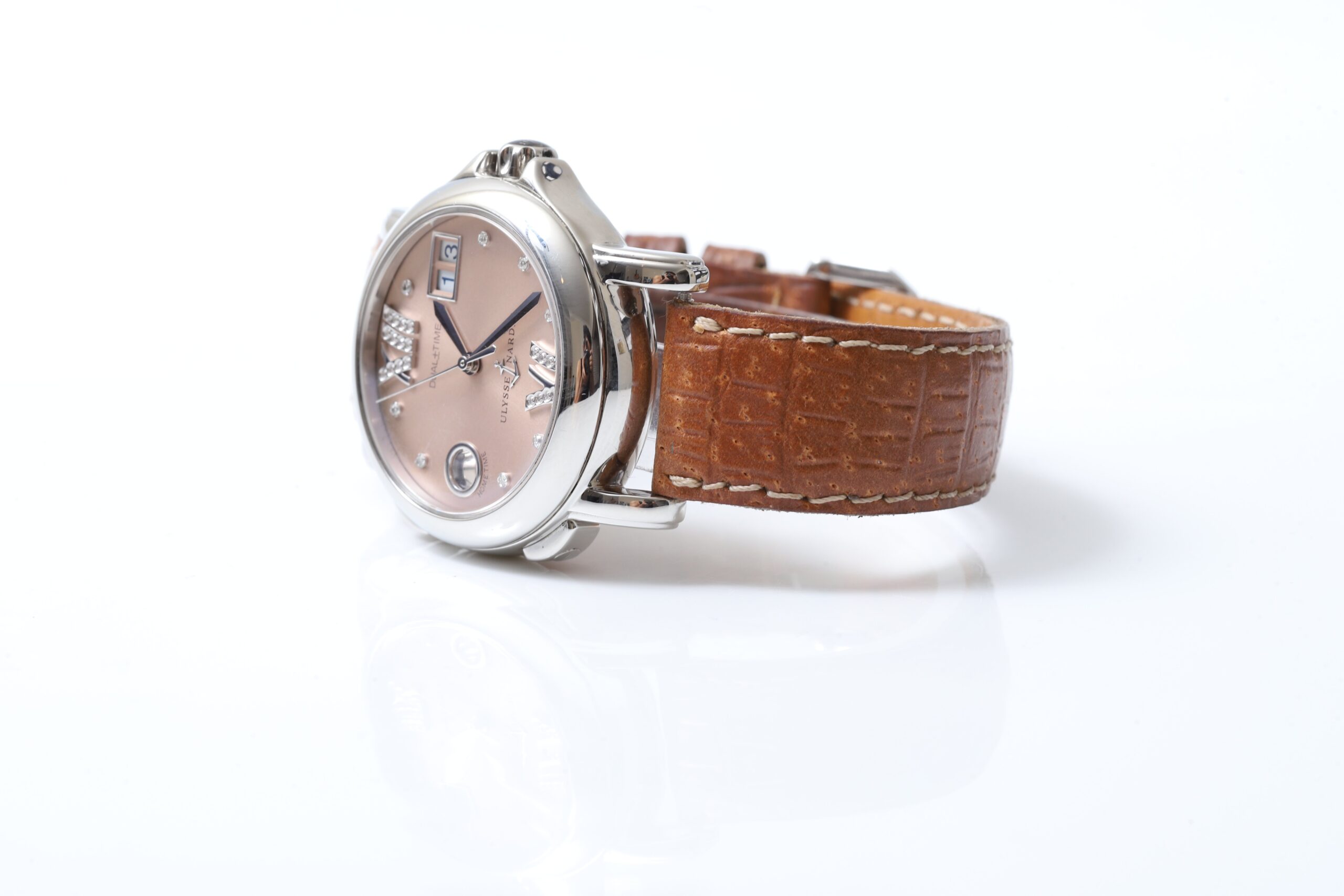 Ulysse Nardin Dual Time Pink Dial Diamonds San Marco Automatic Ulysse Nardin Dual Time Pink Dial Diamonds San Marco Automatic