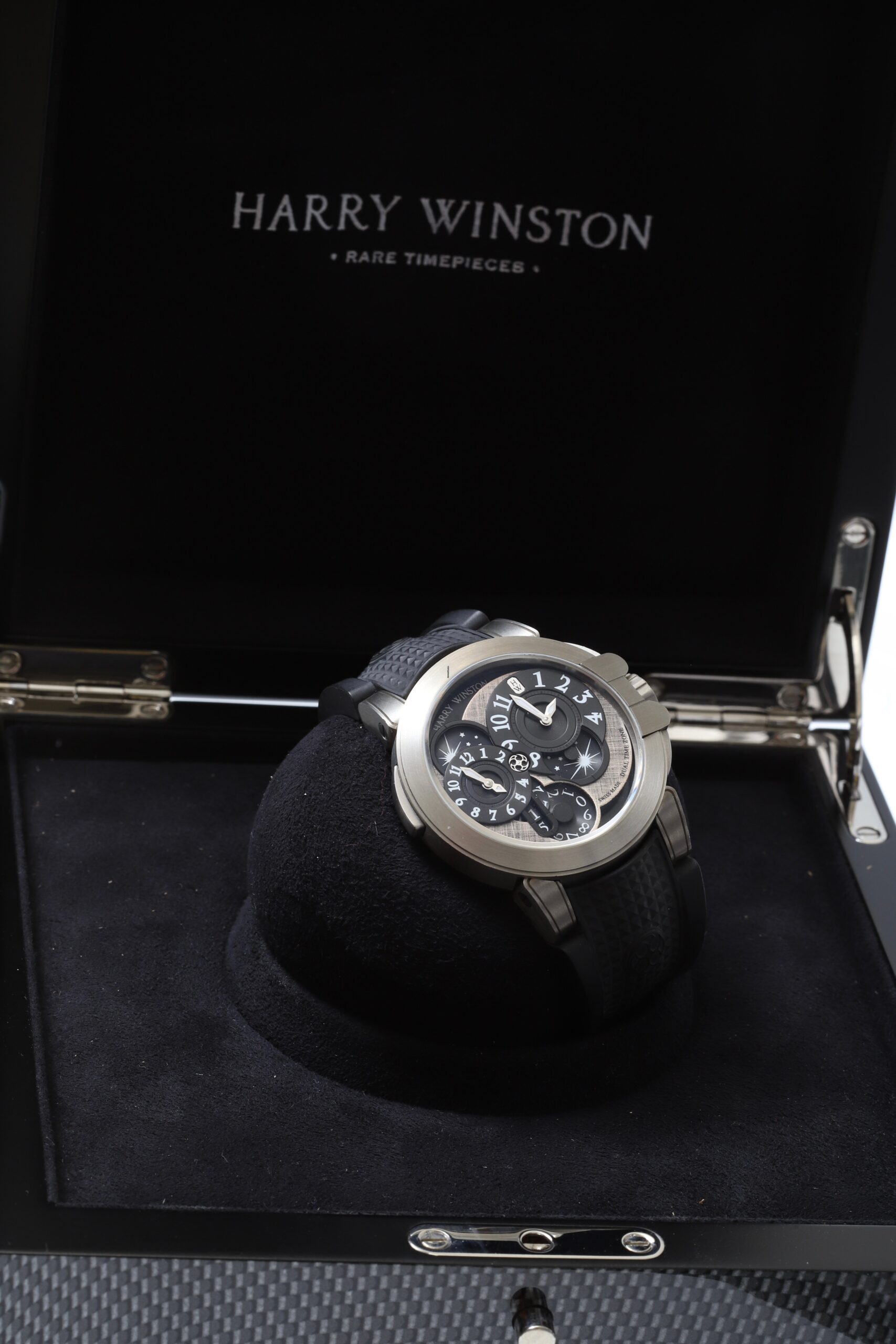 Harry Winston Ocean Dual Time Monochrome Dial 44mm Automatic