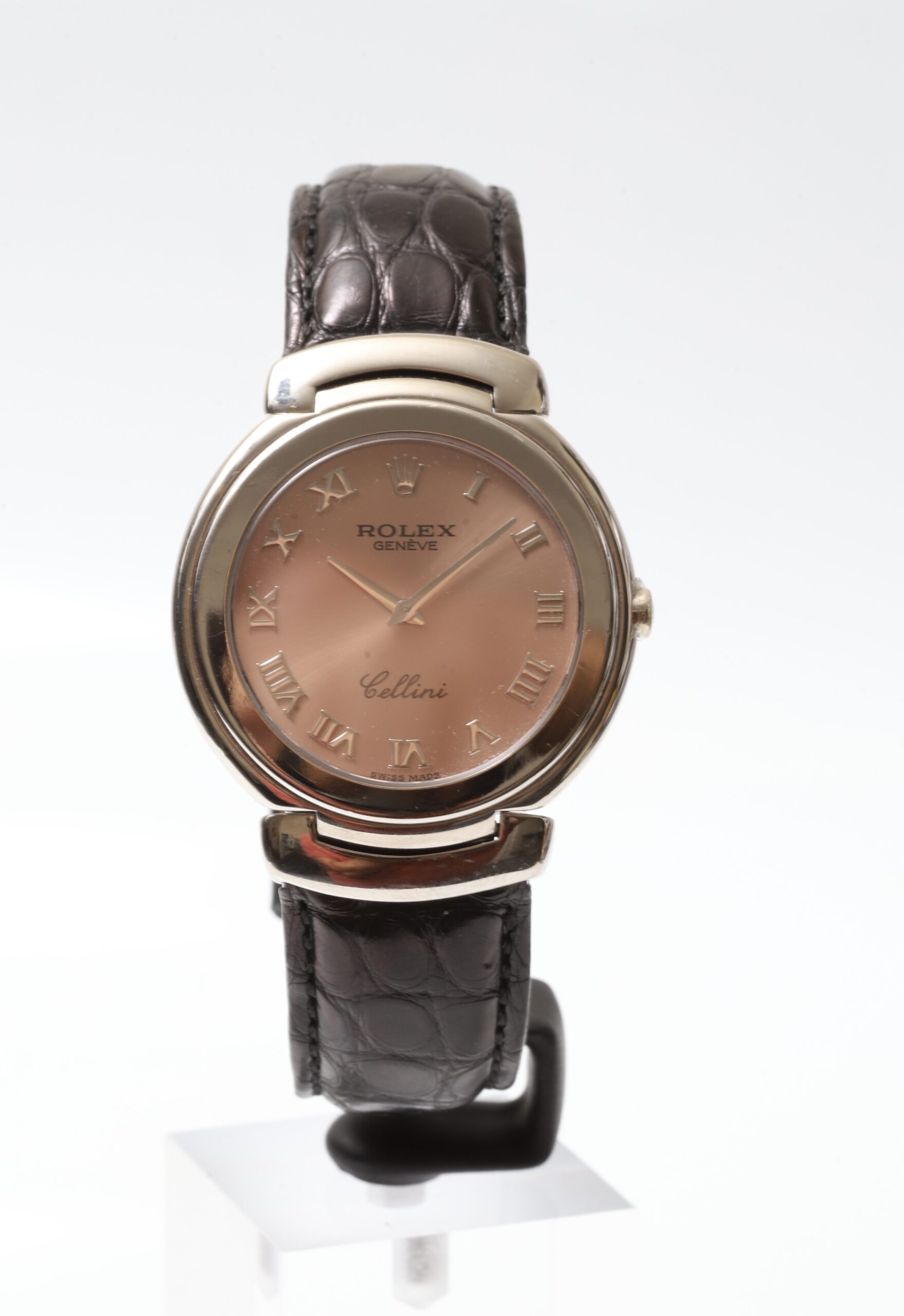 Rolex Cellini Cestello White Gold Pink Dial 36mm Mechanic