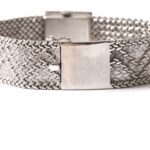 Longines Square Vintage 18k White Gold Bracelet Diamond Bezel 60s Circa