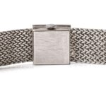 Longines Square Vintage 18k White Gold Bracelet Diamond Bezel 60s Circa