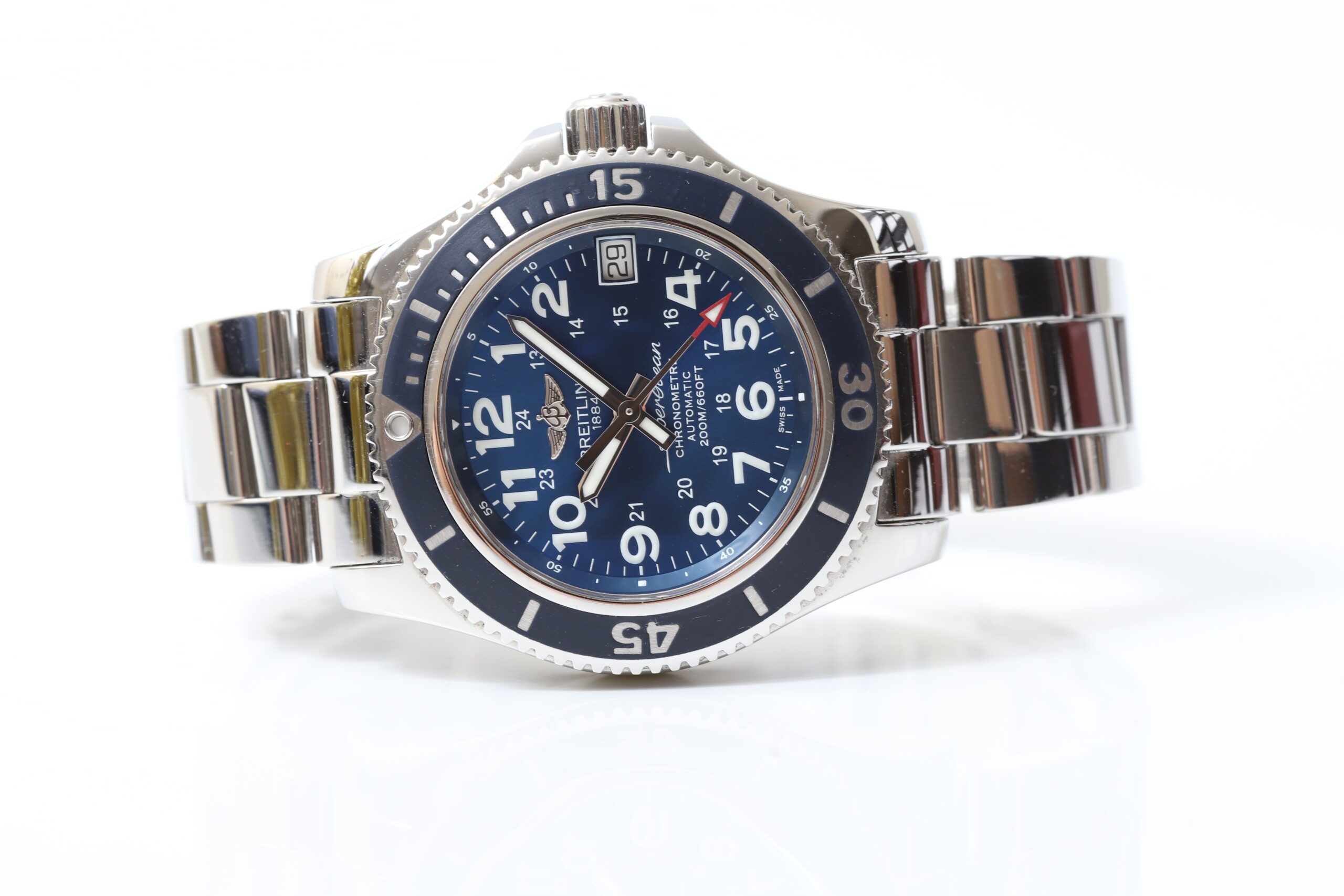 Breitling Superocean II 36mm Blue Face Stainless Steel
