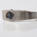 Omega Vintage 18k White Gold Manual Wind Blue Face 1960s Circa