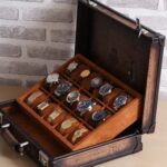 Bosphorus Leather Watch Collector Case Java Brown For 15 Watche
