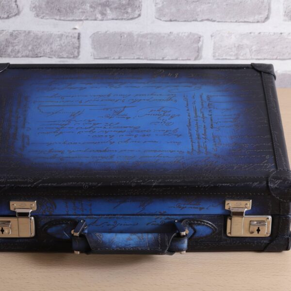 Bosphorus Leather Watch Collector Case Blue For 15 Watches