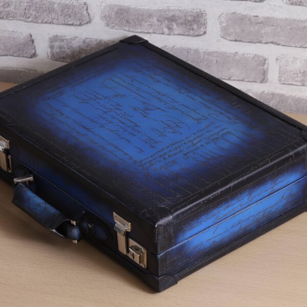 Bosphorus Leather Watch Collector Case Blue For 15 Watches
