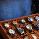 Bosphorus Leather Watch Collector Case Blue For 15 Watches