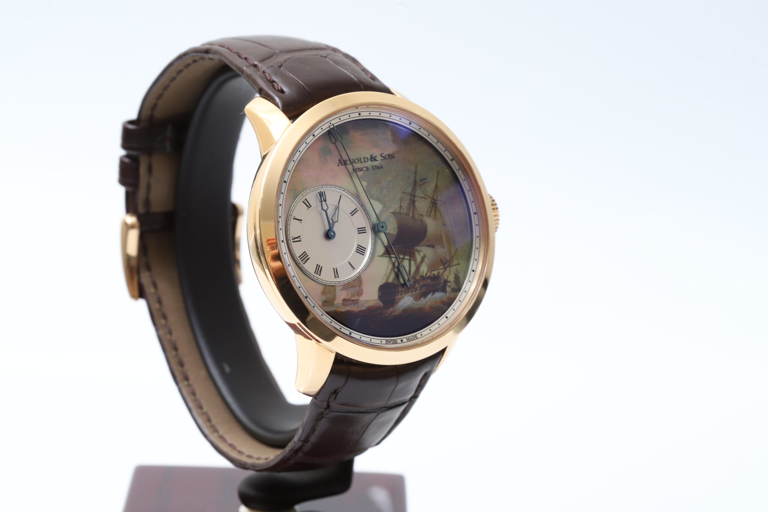 Arnold & Son Indiamen Enamel Dead Seconds Pink Gold 28 Limited Edition 44mm Arnold & Son Indiamen Enamel Dead Seconds Pink Gold 28 Limited Edition 44mm