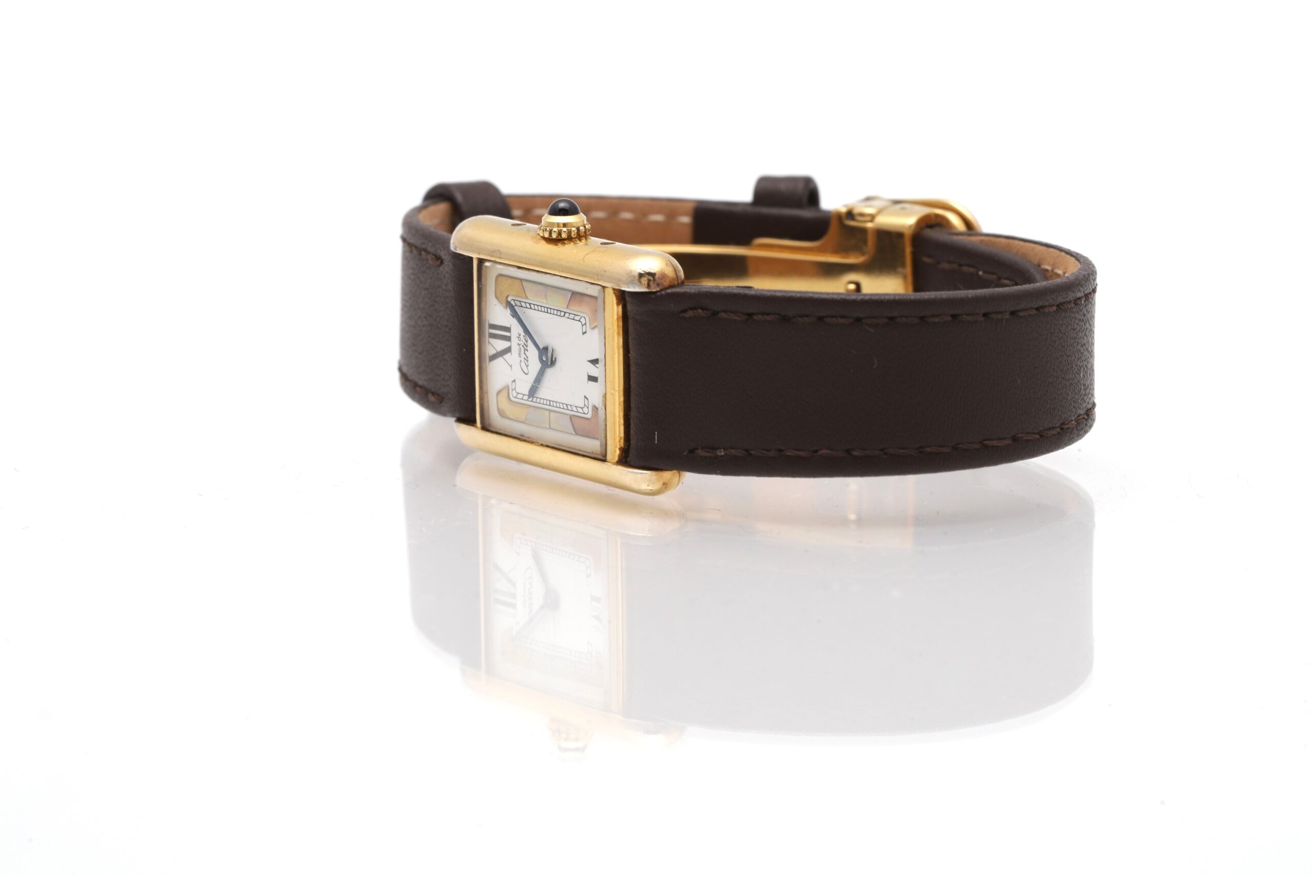 Cartier Tank Vermeil Must de 925 Silver Gold Plated Cartier Tank Vermeil Must de 925 Silver Gold Plated