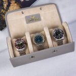 Galata Saffiano Grey Watch Roll 3x