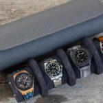 Galata Saffiano Dark Grey Watch Roll 4x