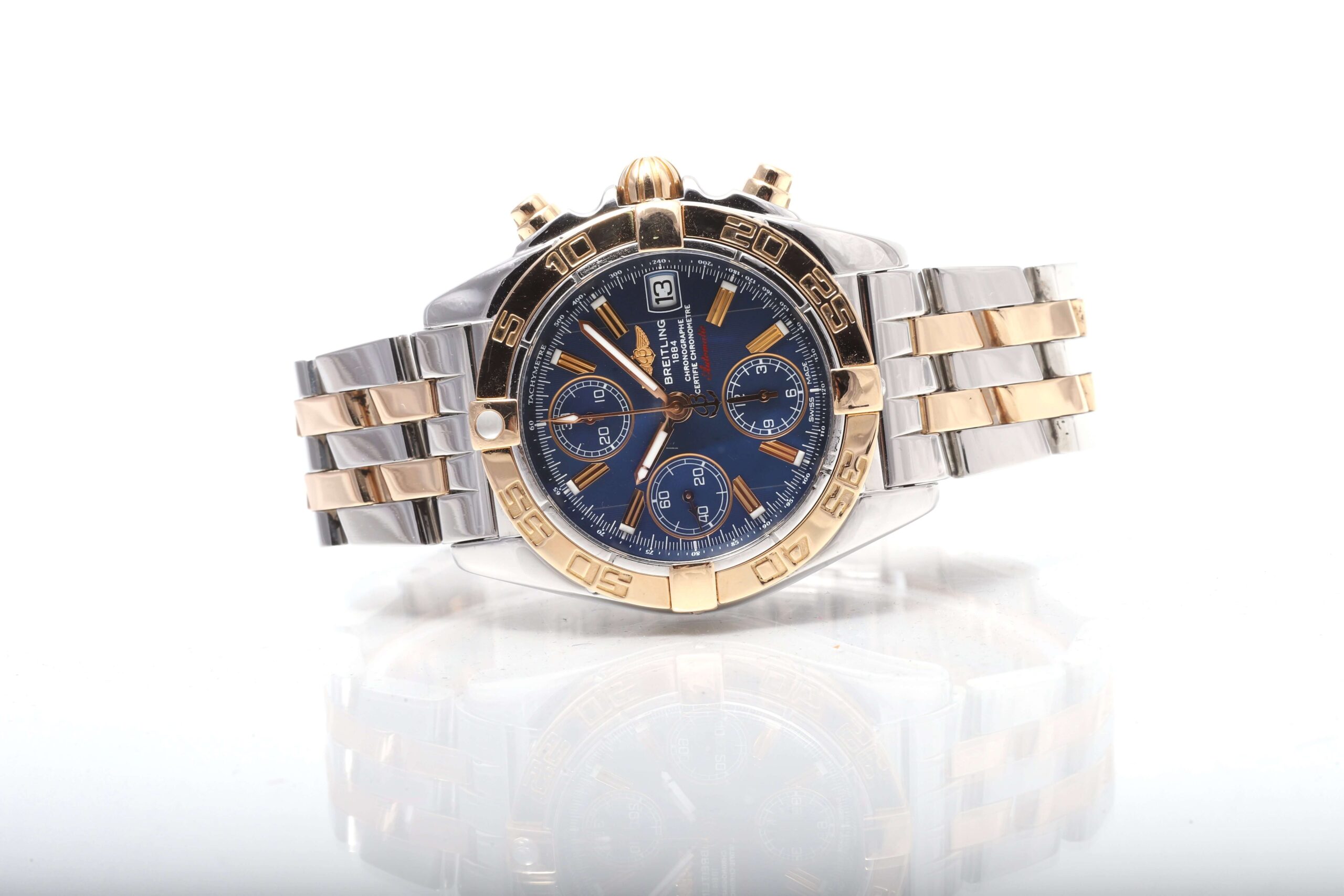 Breitling Chrono Cockpit Steel And Gold Blue Dial Automatic Breitling Chrono Cockpit Steel And Gold Blue Dial Automatic