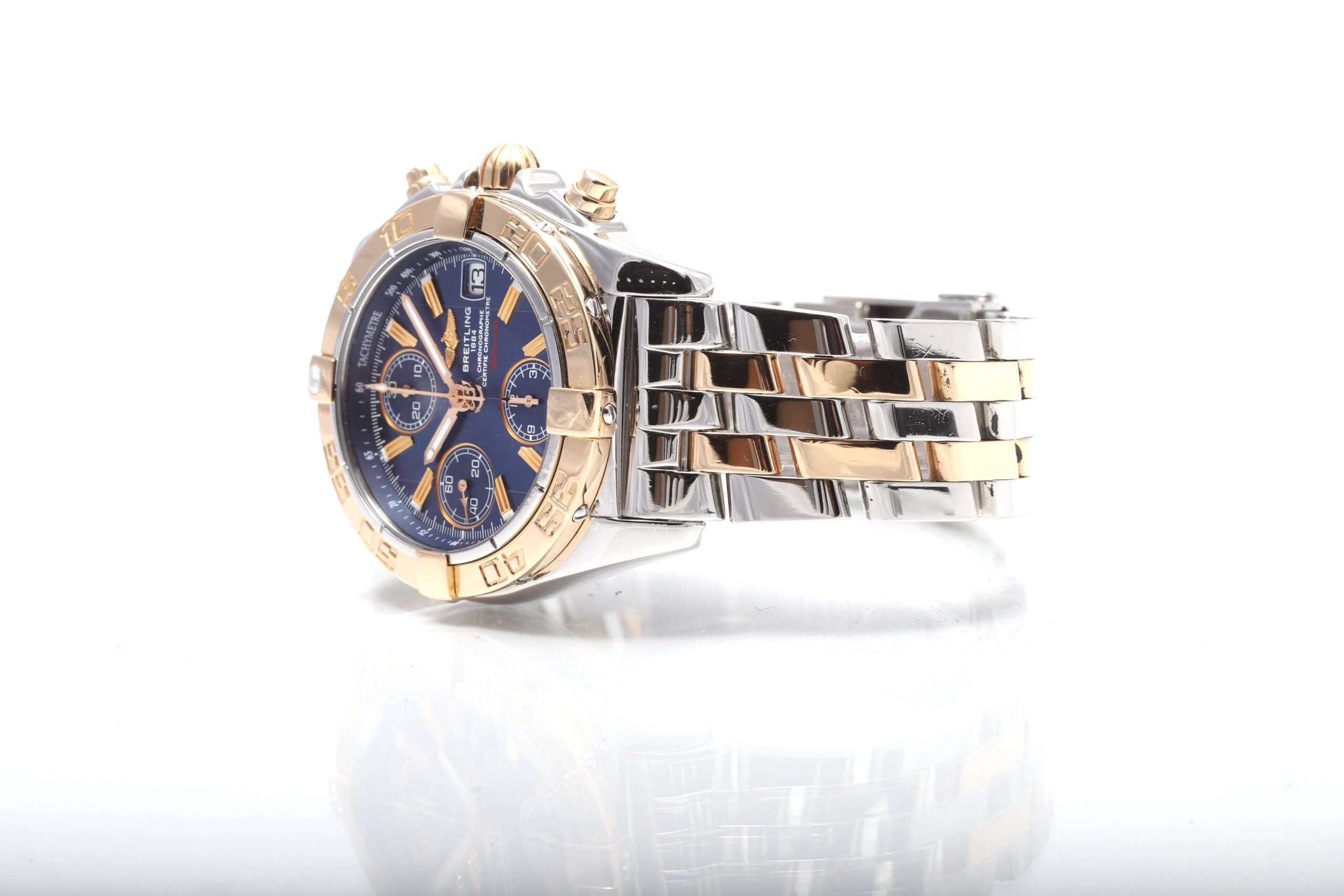 Breitling Chrono Cockpit Steel And Gold Blue Dial Automatic Breitling Chrono Cockpit Steel And Gold Blue Dial Automatic