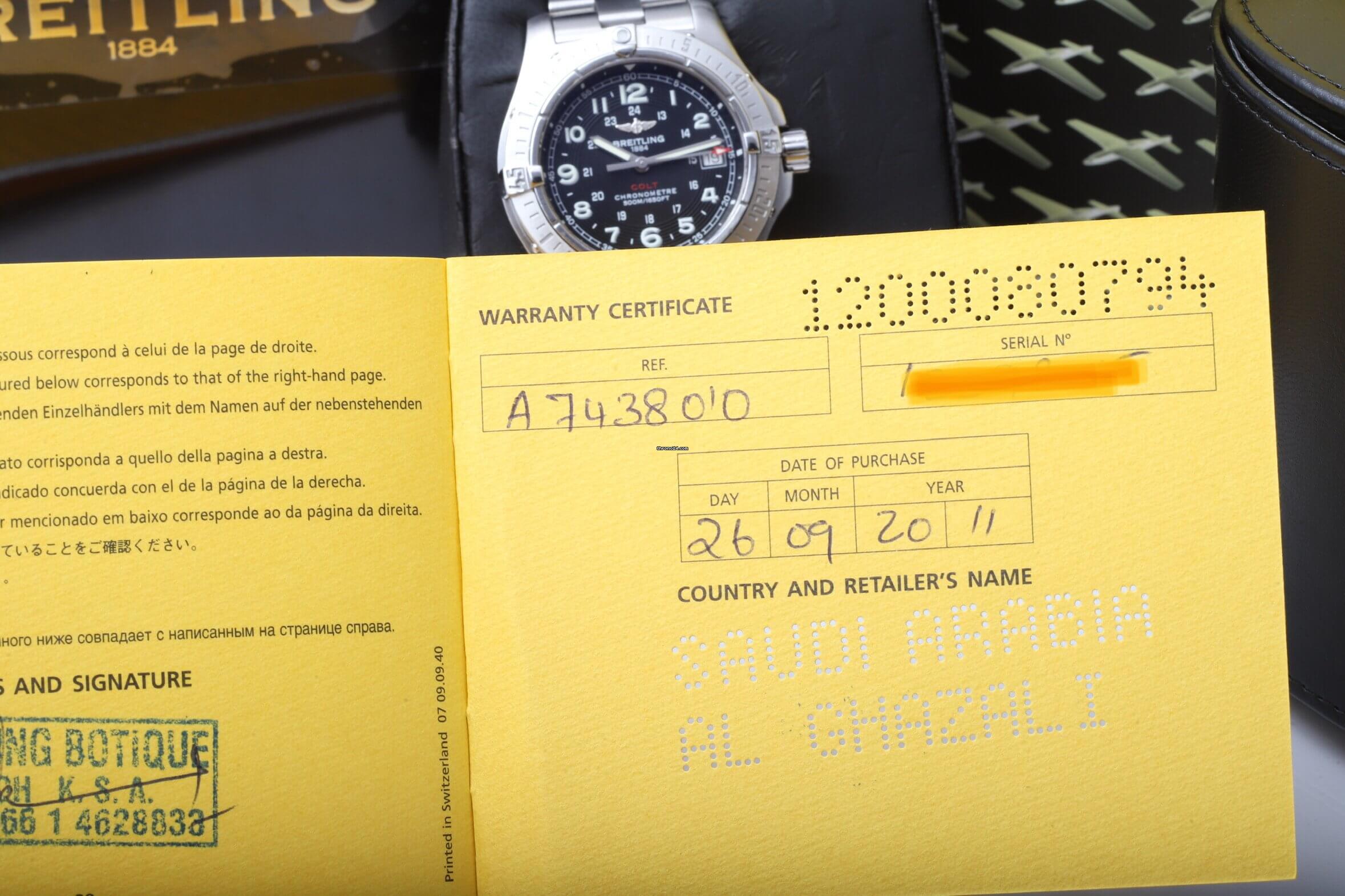 Breitling Colt 41mm Stainless Steel Quartz Black Face