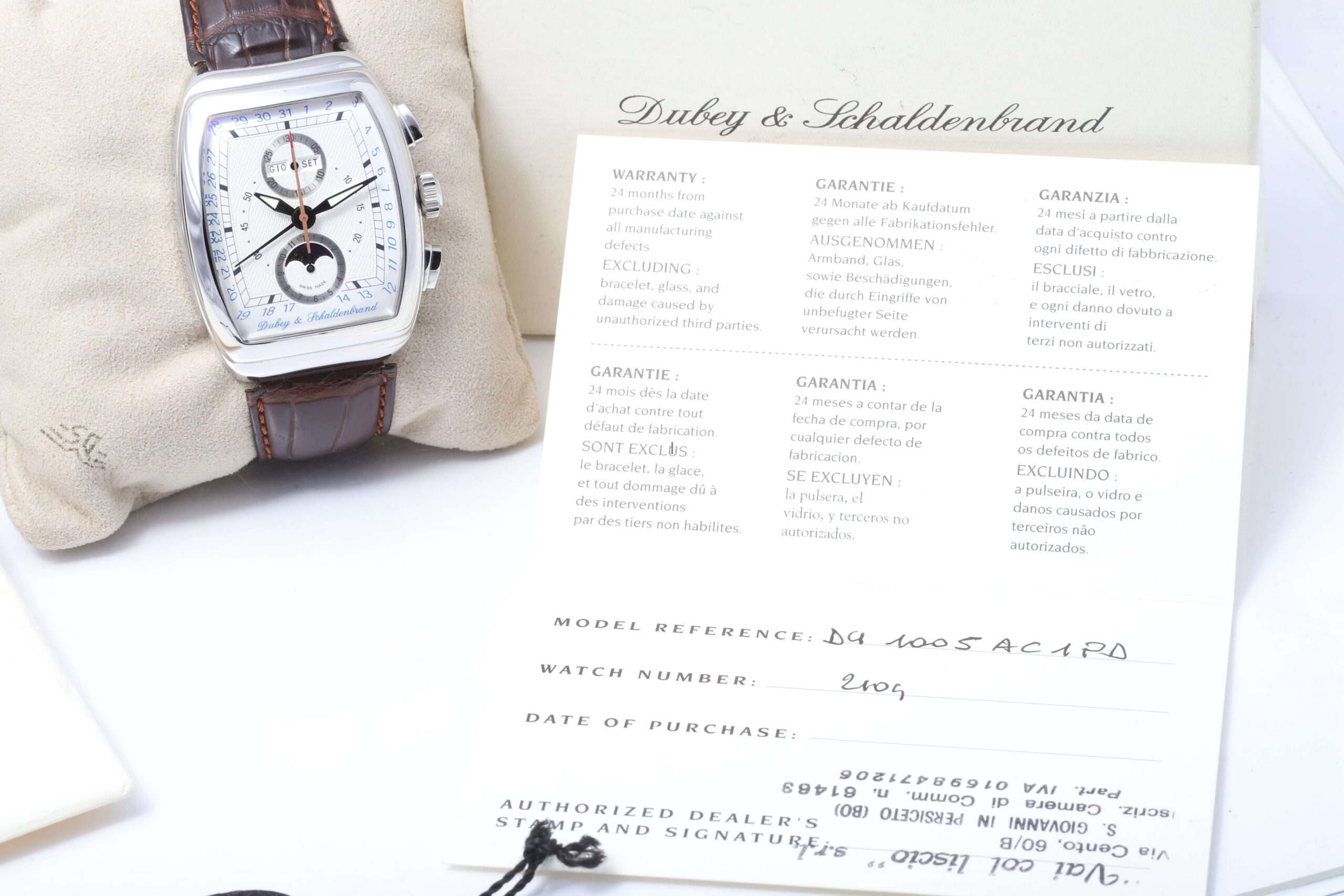 Dubey & Schaldenbrand Gran Chrono Astro Moonphase Automatic 3850 Box & Papers