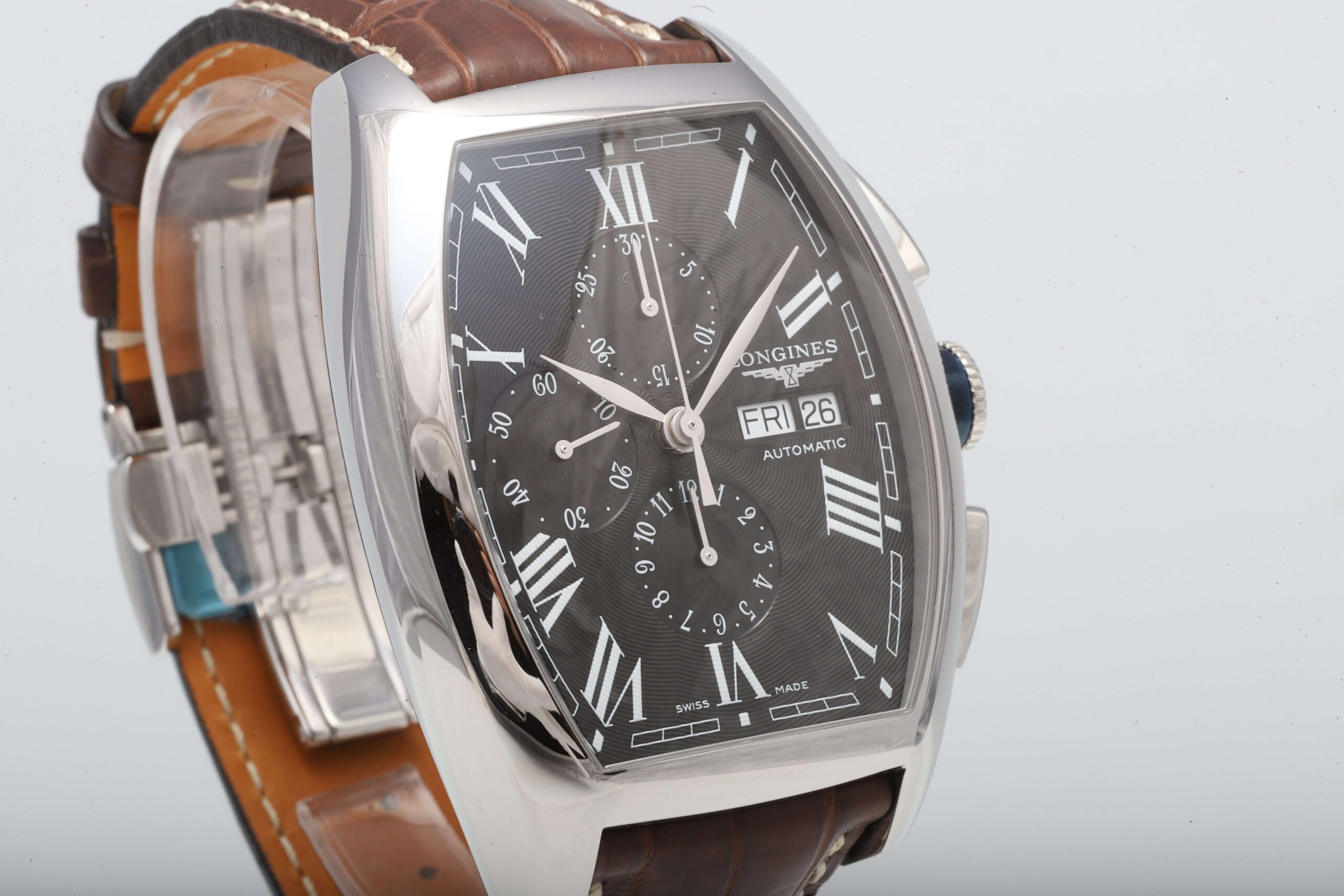 Longines Evidenza Big Size Black Face 4056mm Automatic Chronograph UNWORN