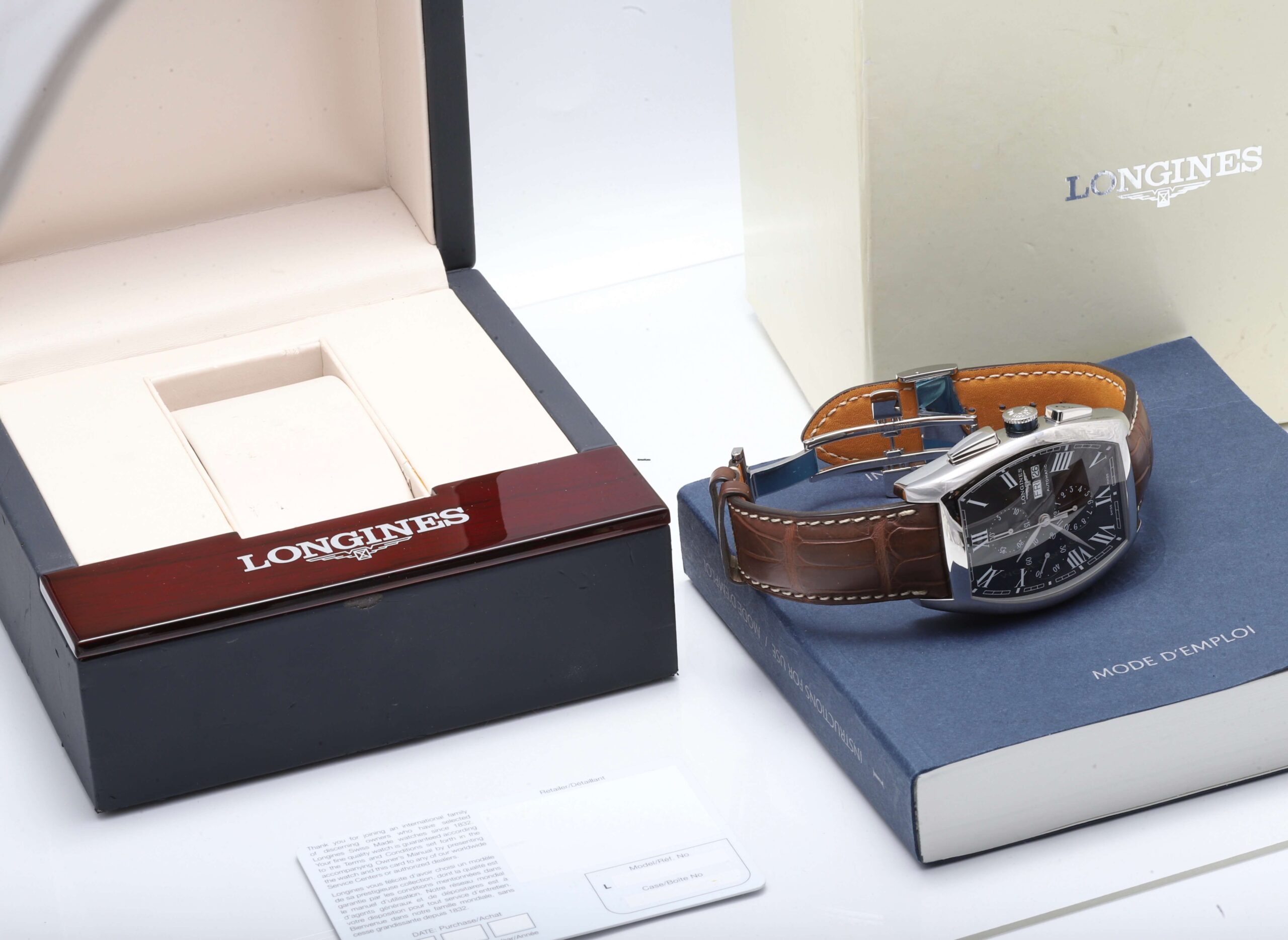 Longines Evidenza Big Size Black Face 4056mm Automatic Chronograph UNWORN