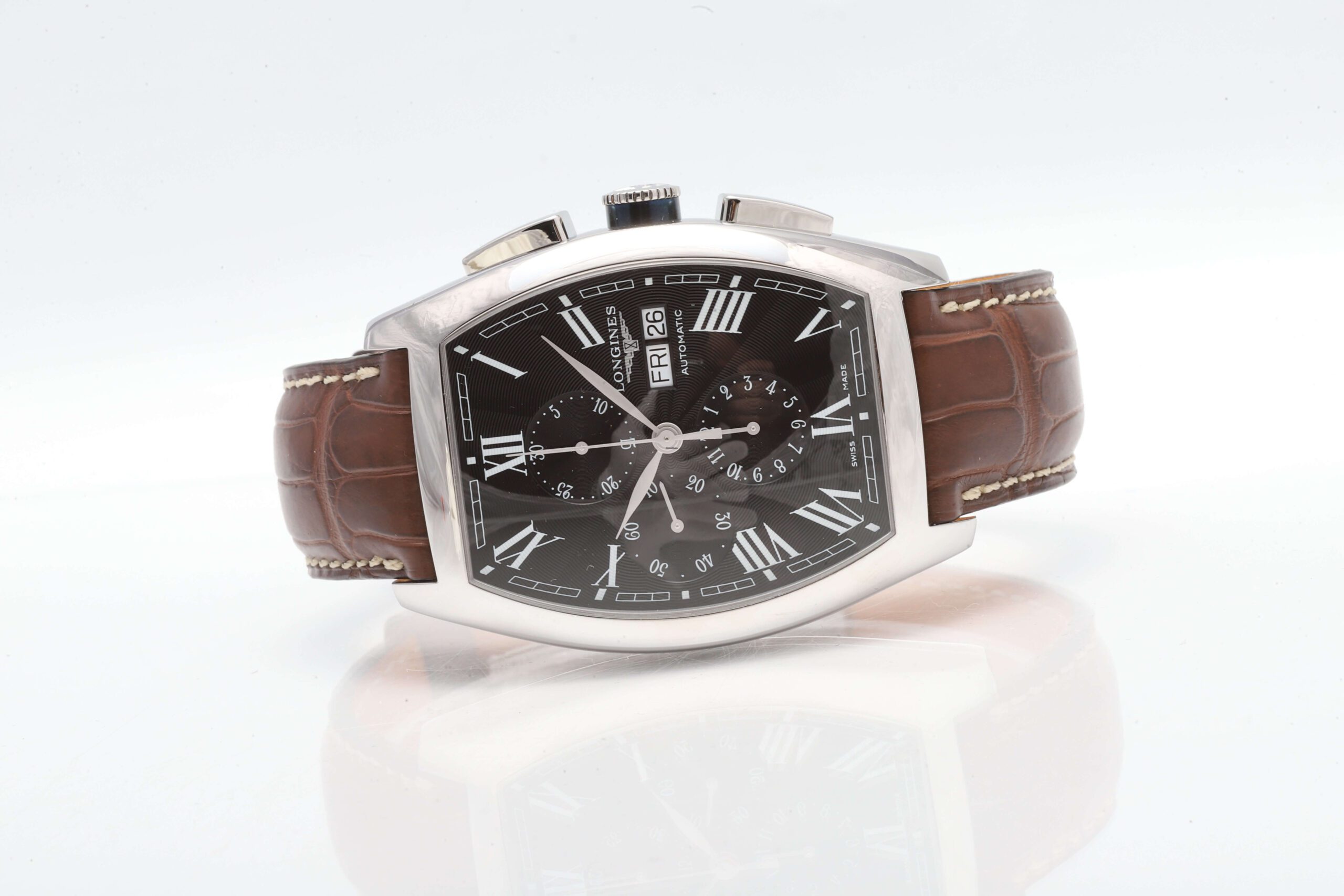 Longines Evidenza Big Size Black Face 4056mm Automatic Chronograph UNWORN