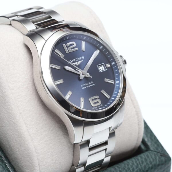 Longines Blue Dial Stainless Steel Conquest 39mm Automatic Box & Papers Excellent Condition