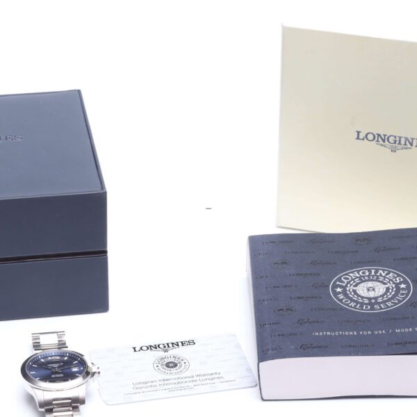 Longines Blue Dial Stainless Steel Conquest 39mm Automatic Box & Papers Excellent Condition