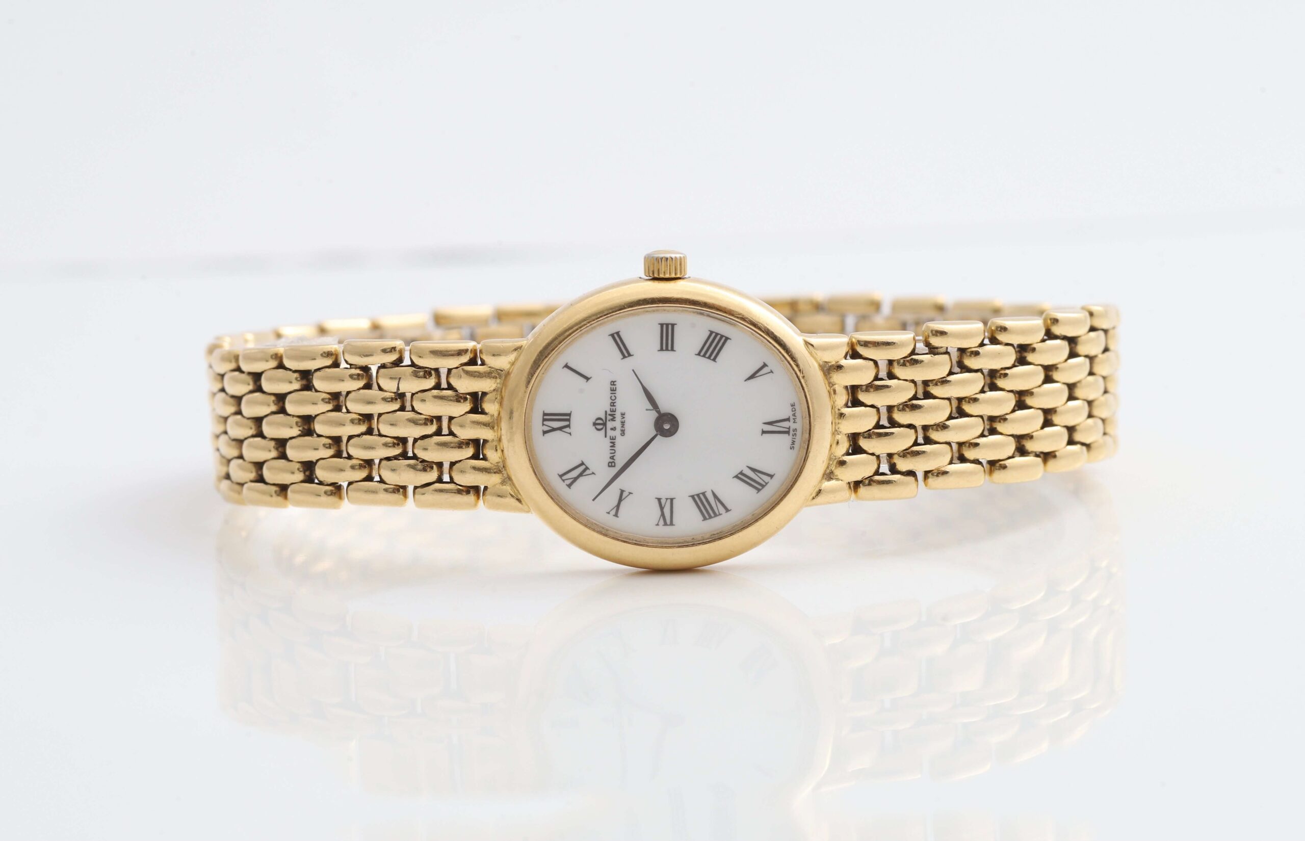 Baume & Mercier 18k Full Yellow Gold Quartz Box & Papers