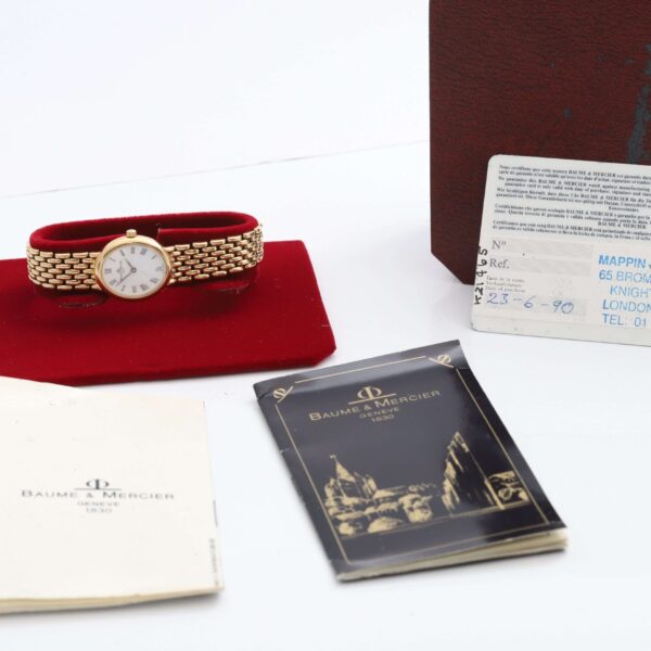 Baume & Mercier 18k Full Yellow Gold Quartz Box & Papers