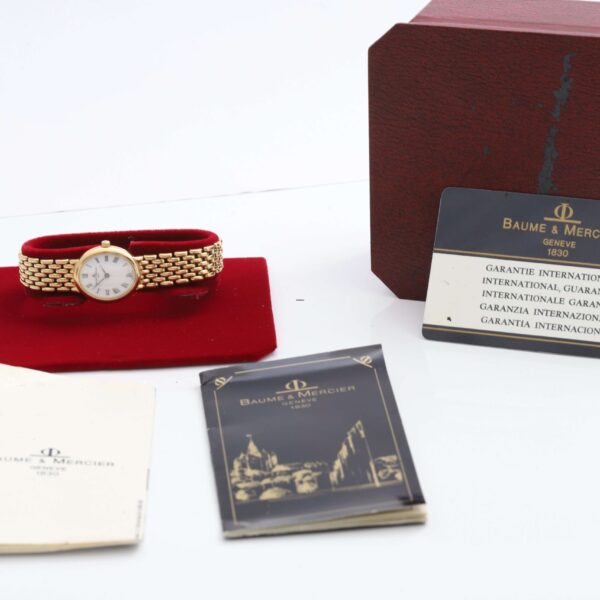 Baume & Mercier 18k Full Yellow Gold Quartz Box & Papers
