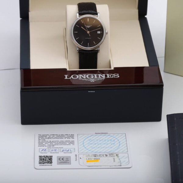 Longines Black Automatic Presence 38.5mm Box Papers Unworn