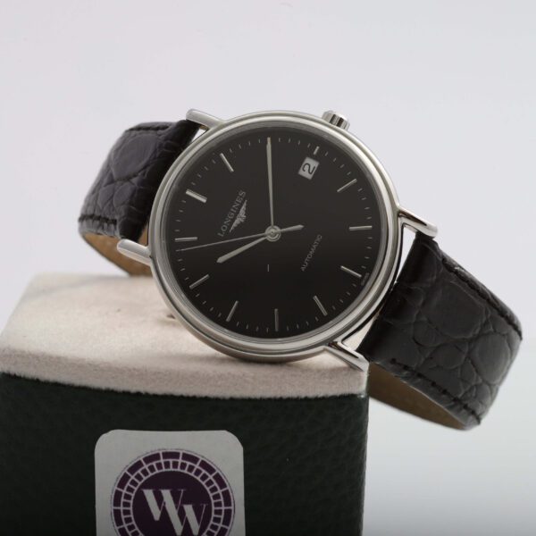 Longines Black Automatic Presence 38.5mm Box Papers Unworn