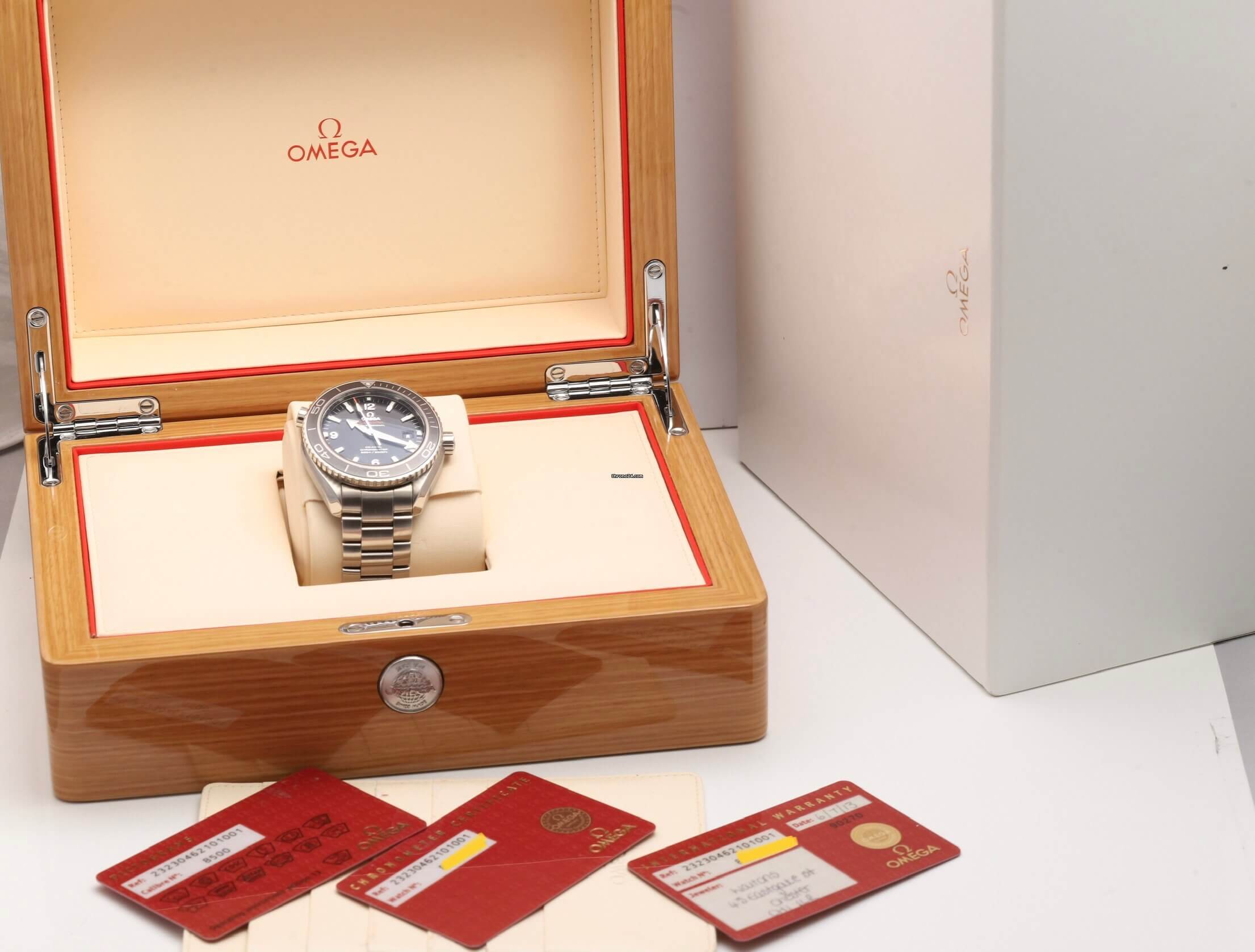 Omega Seamaster Planet Ocean 46mm Automatic Watch Box Papers