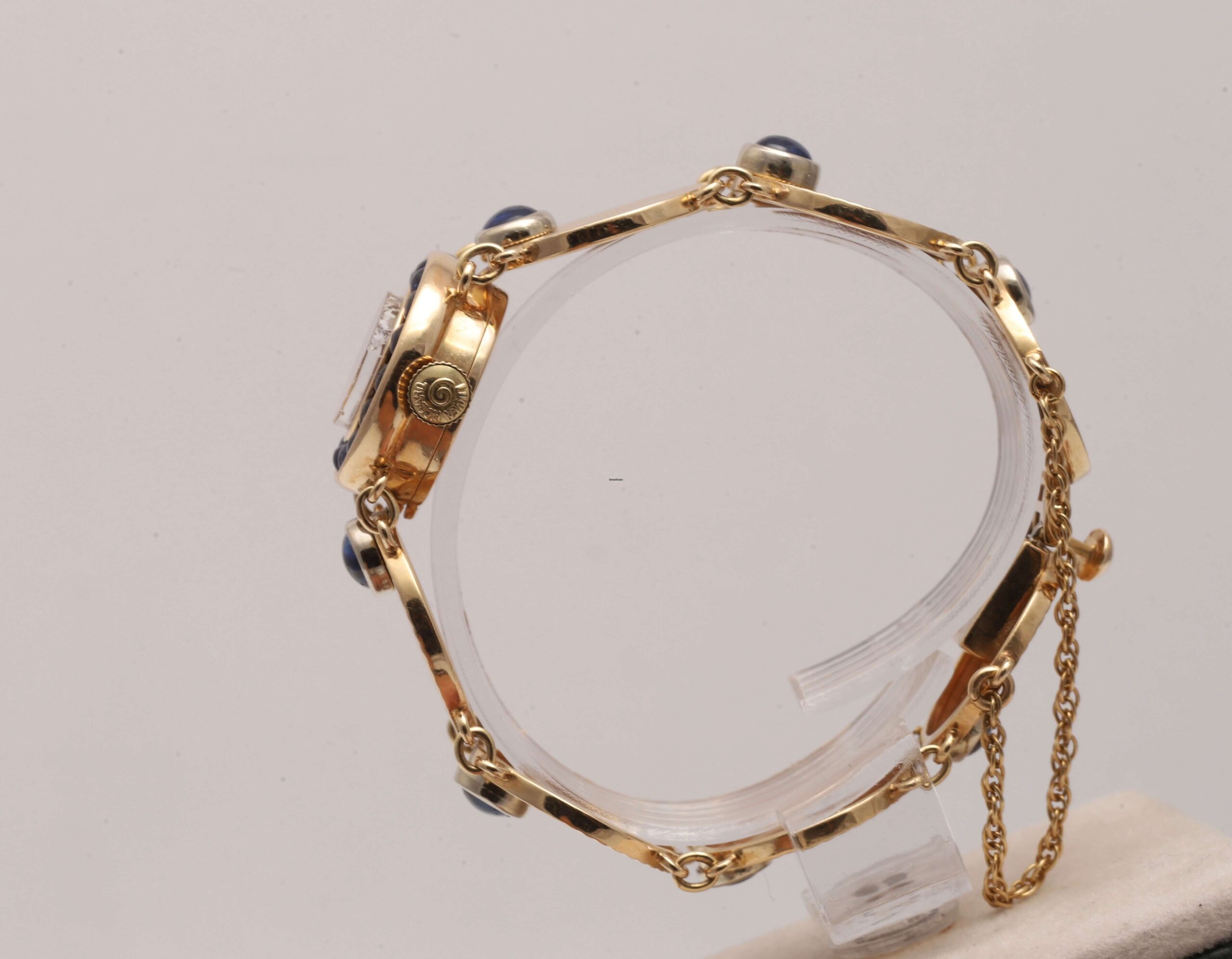 Lucien Piccard 14ct Yellow Gold & Sapphire Vintage Manual Wind Women's Watch