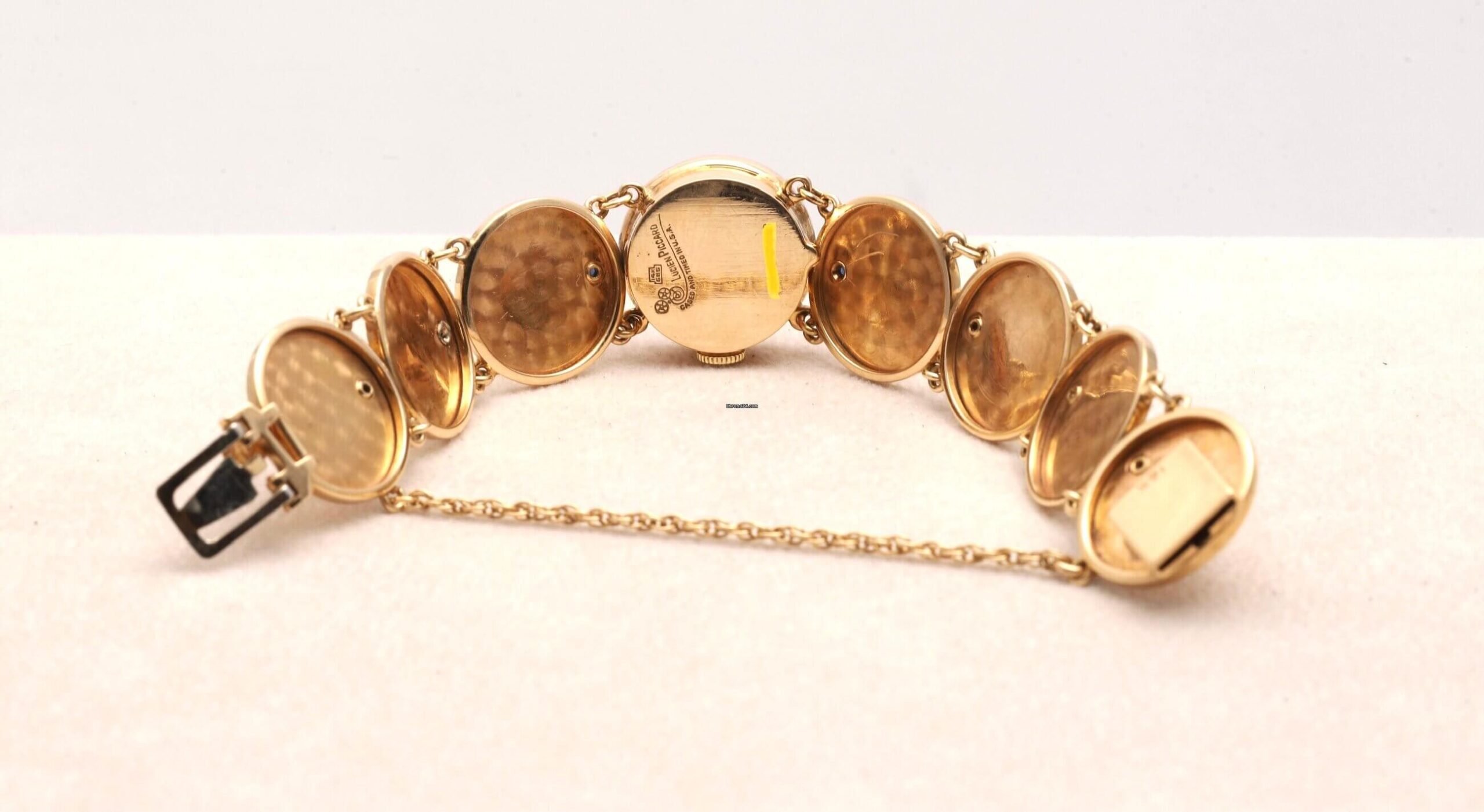 Lucien Piccard 14ct Yellow Gold & Sapphire Vintage Manual Wind Women's Watch