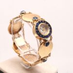 Lucien Piccard 14ct Yellow Gold & Sapphire Vintage Manual Wind Women's Watch