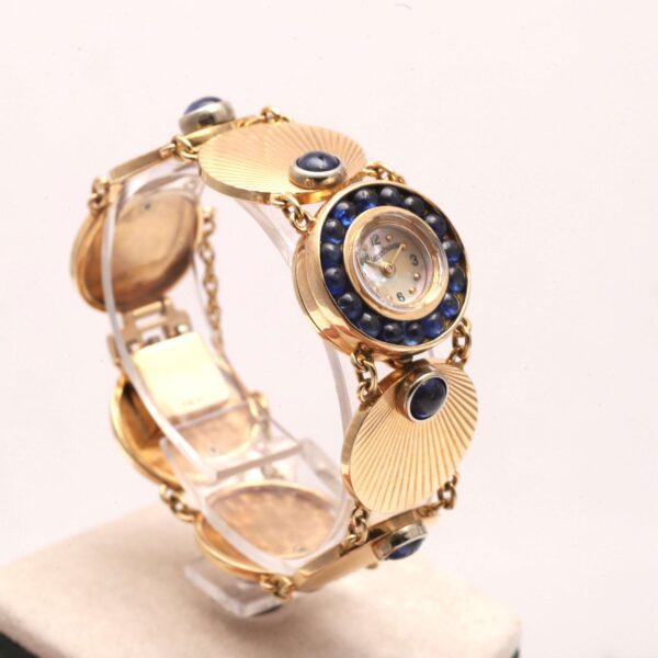 Lucien Piccard 14ct Yellow Gold & Sapphire Vintage Manual Wind Women's Watch