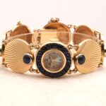 Lucien Piccard 14ct Yellow Gold & Sapphire Vintage Manual Wind Women's Watch