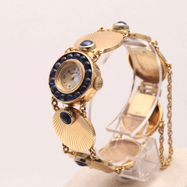 Lucien Piccard 14ct Yellow Gold & Sapphire Vintage Manual Wind Women's Watch