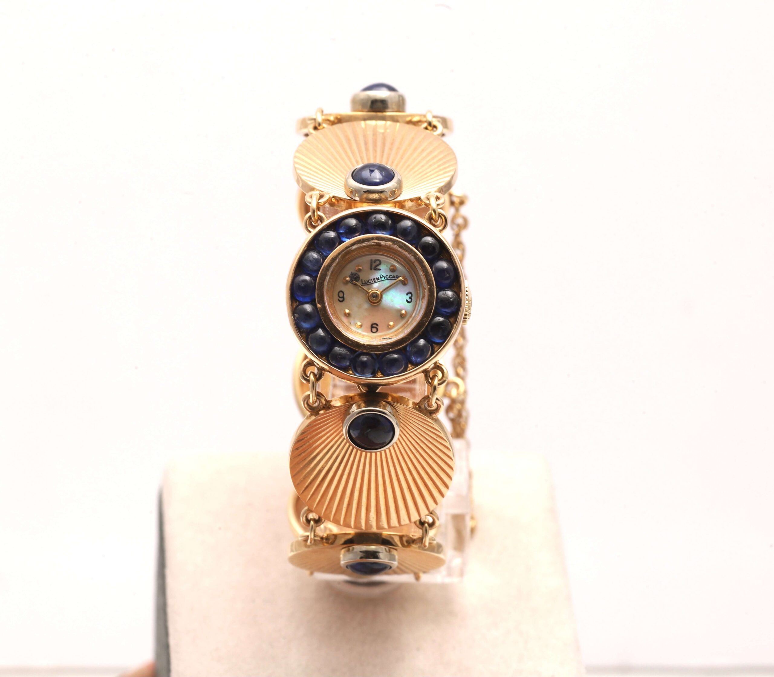 Lucien Piccard 14ct Yellow Gold & Sapphire Vintage Manual Wind Women's Watch