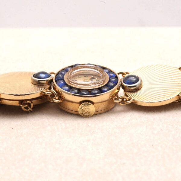 Lucien Piccard 14ct Yellow Gold & Sapphire Vintage Manual Wind Women's Watch