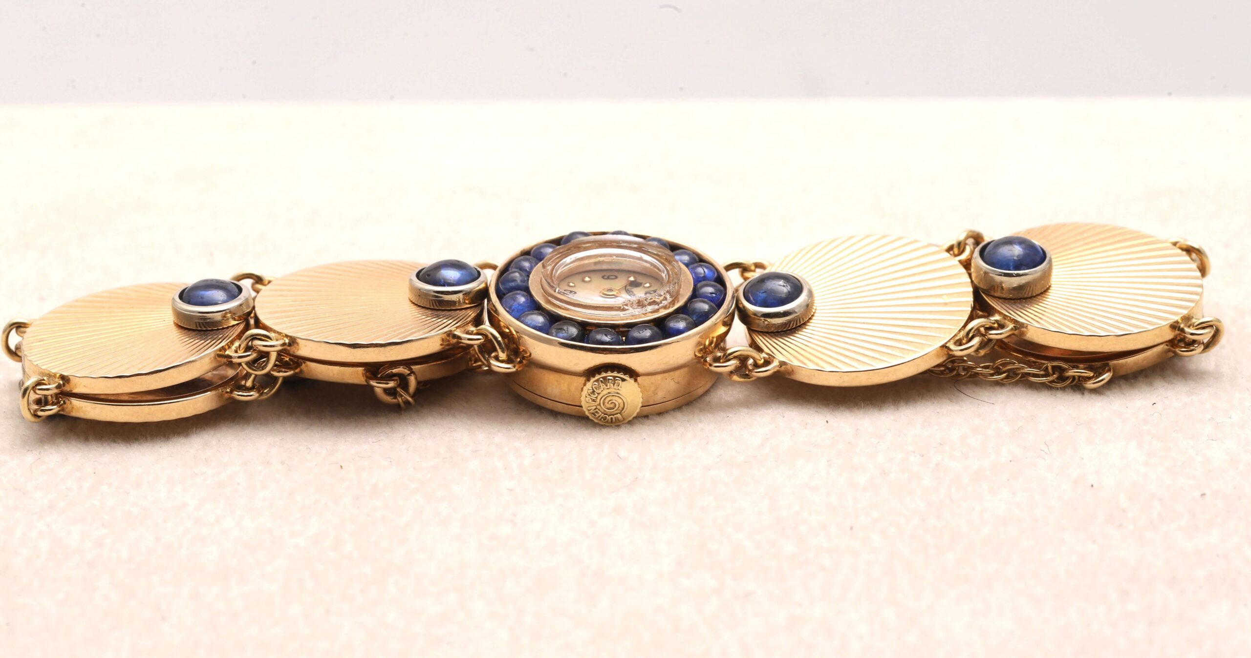 Lucien Piccard 14ct Yellow Gold & Sapphire Vintage Manual Wind Women's Watch