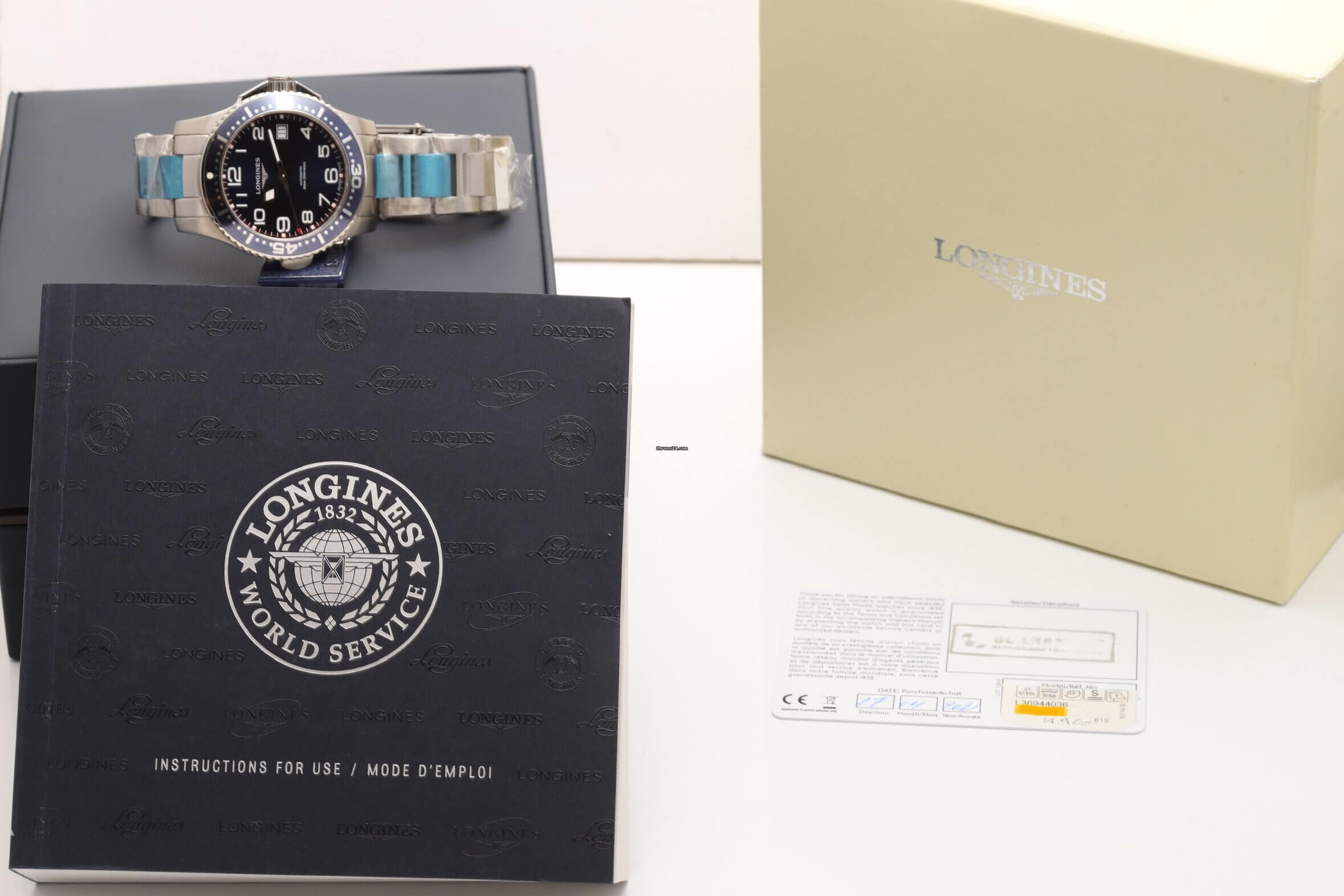 Longines Hydroconquest Automatic Blue Face 39mm Unworn Box Papers