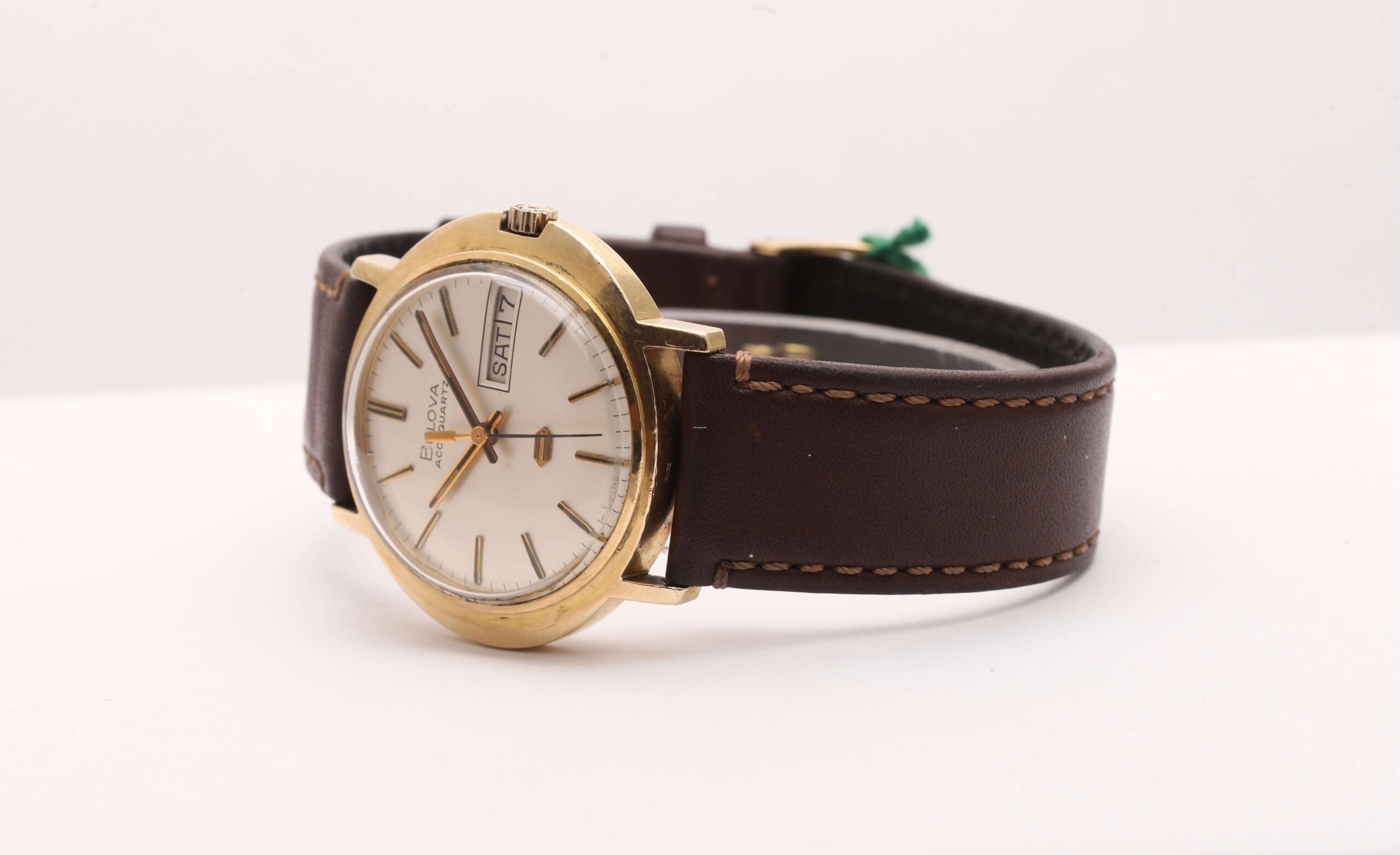 Bulova Accuquartz 14ct Gold Day Date Very Rare